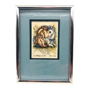 Jody Bergsma Dragon Unicorn You Are Special Metal Frame Signed Numbered 5 x 7 in